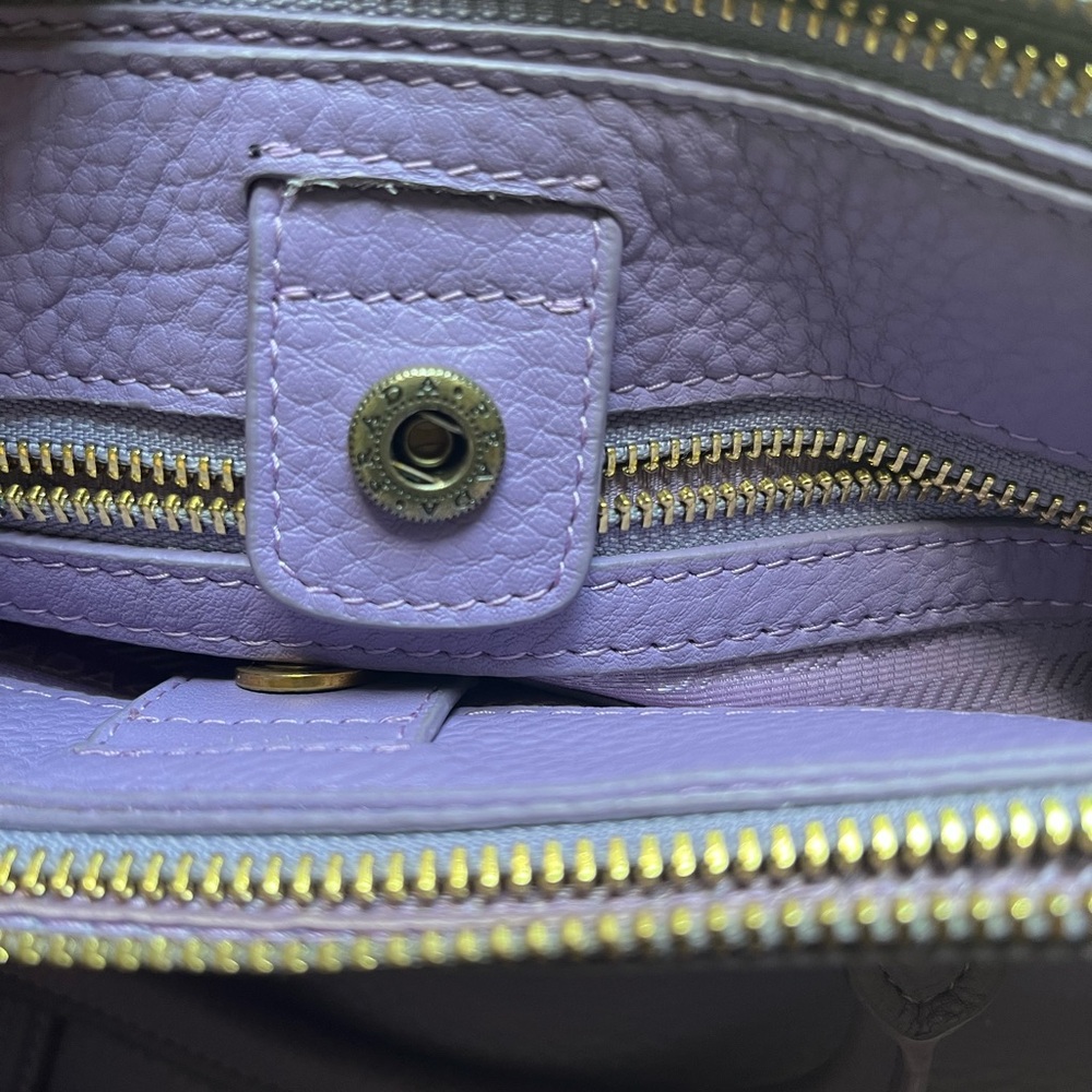 Prada Purple Leather Satchel with Gold Hardware - Picture 14 of 16